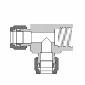 Тройник навертной с боковым отводом HJZFT-YZ14-NPT12-SS из SS316 HJZFT-YZ14-NPT12-SS  SS-TFT-FL14-NS12   