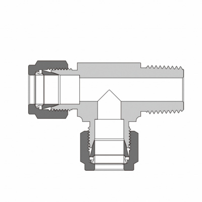 Тройник ввертной с боковым отводом HJZMT-GZ10-NPT8-SS из SS316 HJZMT-GZ10-NPT8-SS  SS-TMT-ML10-NS8   