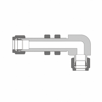 Угольник проходной с монтажной гайкой HJCKL-YZ2-SS из SS316 HJCKL-YZ2-SS  SS-BBLU-FL2   